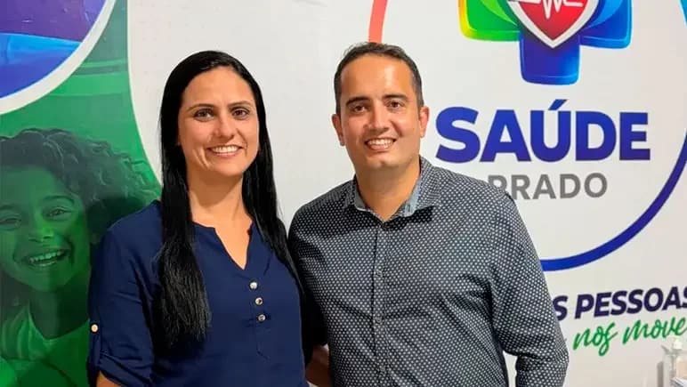 Nadja Marchesini em imagem divulgada sobre a mudança no comando da Saúde de Prado.