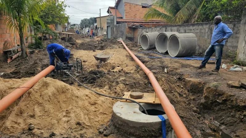 Sistema de esgoto no Ettori Gazzinelli supera metade da execução anunciada