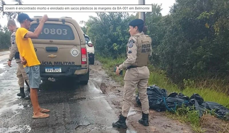 Corpo de jovem é localizado junto à BA-001 em Belmonte