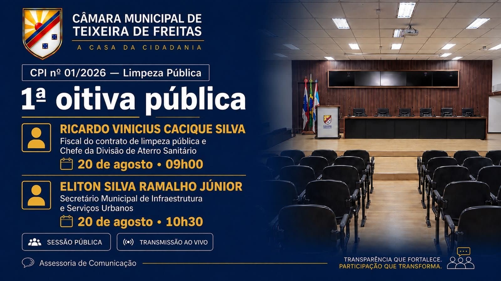 CPI da limpeza anunciava primeiras testemunhas em Teixeira de Freitas
