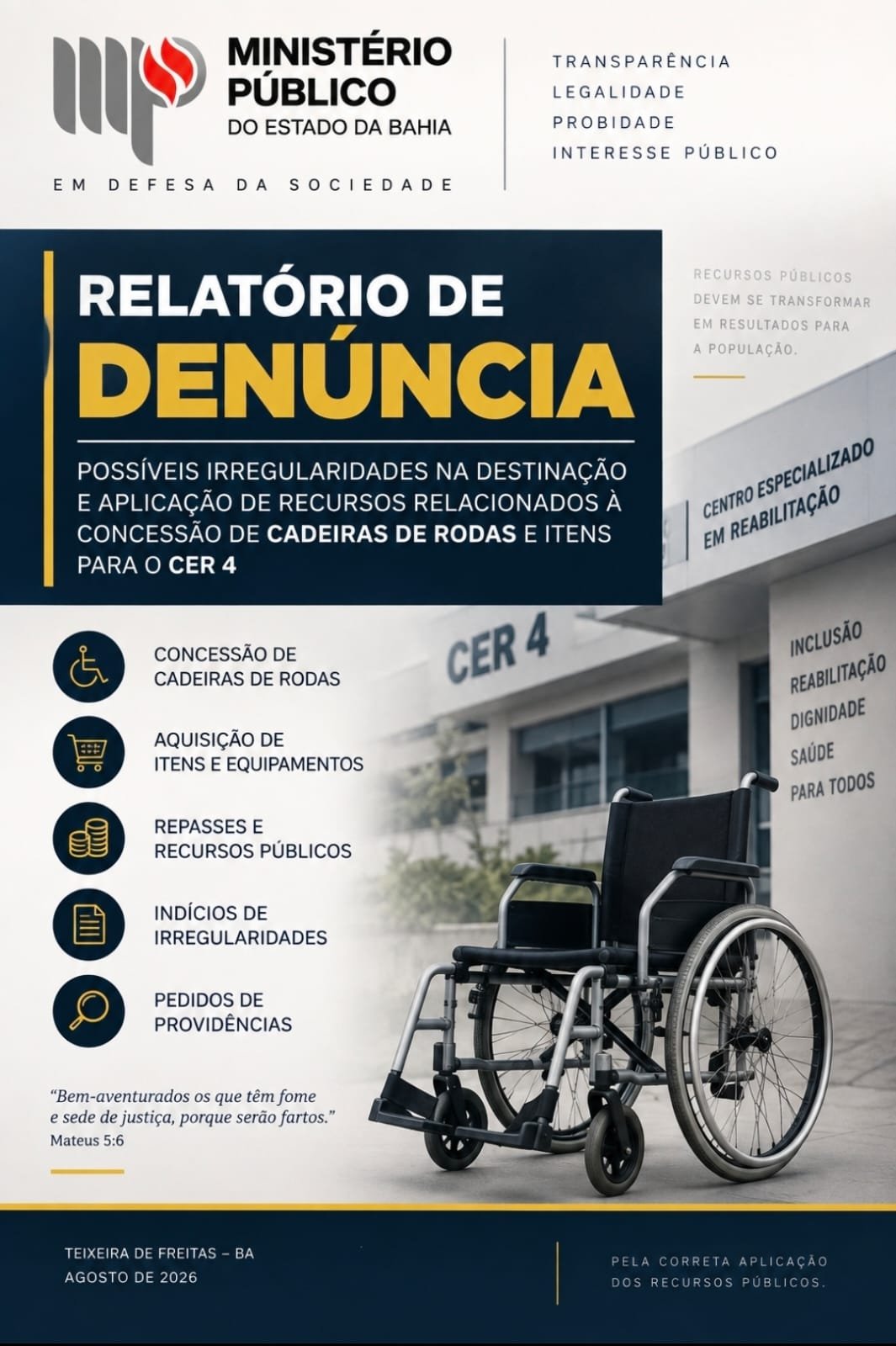 Ex-chefe da Casa Civil questiona uso de recursos do CER 4 em Teixeira