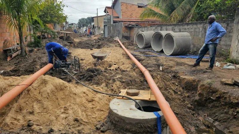 Sistema de esgoto no Ettori Gazzinelli supera metade da execução anunciada
